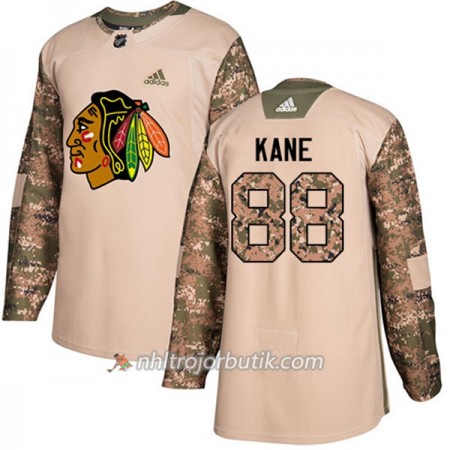 Män Ishockey Chicago Blackhawks Tröja Patrick Kane 88 Adidas 2017-2018 Camo Veterans Day Practice Authentic